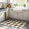 Modern Diamond Grid Beige Area Rug, Low Pile Washable Non-Slip Polyester Mat for Bedroom & Living Room - 4 of 4