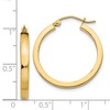 Black Bow Jewelry Polished 14k Yellow Gold 2x3x25mm Square Tube Round Hoop Earrings - 4 of 4