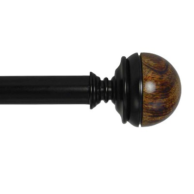 Versailles Exotique Demi Steel Heavy Duty Curtain Rod Set for Windows Black