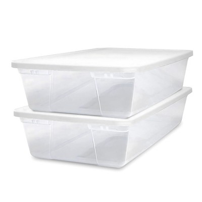 Homz Plastic Multipurpose Stackable Storage Container Bins with Secure Latching Lid for Home and Office Organization