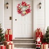 24"Pre-Lit Christmas Wreath for Front Door,Large Christmas Ganrland with Timer,White Flocked Xmas Wreaths for Window Wall Porch Holiday Decor - 2 of 4