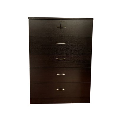 CAVINAS 5 Drawer Bedroom Dresser,Top Drawer with Locking,Dresser & Chest of Drawers for Living Room,Entryway