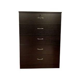 CAVINAS 5 Drawer Bedroom Dresser,Top Drawer with Locking,Dresser & Chest of Drawers for Living Room,Entryway - 1 of 4