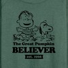 Women's - Peanuts - The Great Pumpkin Believer Lightweight French Terry Wide Neck Long Sleeve Shirt - 2 of 4