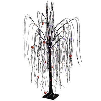 Kurt S. Adler 48.0 Inch Halloween Willow Tree Fairy Lights Pumpkins 