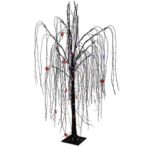 Kurt S. Adler 48.0 Inch Halloween Willow Tree Fairy Lights Pumpkins Skulls Tree Sculptures - 1 of 4