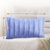 Cheer Collection Luxurious Faux Fur Throw Pillows Set of 2 - Veri Peri (12" x 20") - 4 of 4
