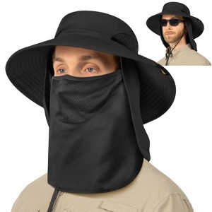 SUN CUBE Fishing Hat for Men with UV Sun Protection Wide Brim, Face Cover, Neck Flap - Hiking Safari Outdoor UPF50+ - 1 of 4