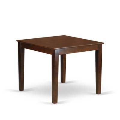 Mahogany Square Dining Table Set with Burgundy Faux Leather Chairs