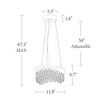 LNC Andrmela 1-Light  11.8" Glam Drum Mini Integraated LED Crystal Chandelier, Polished Gold and Matte Black with Crystal - 3 of 4