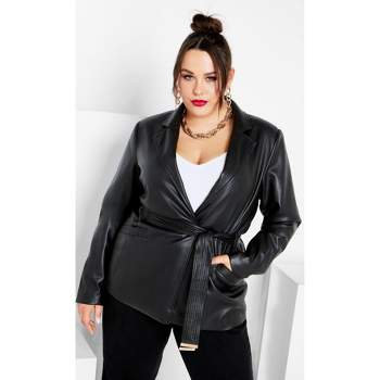 City Chic  Women's Plus Size Perfect Suit Jacket - Black - 12