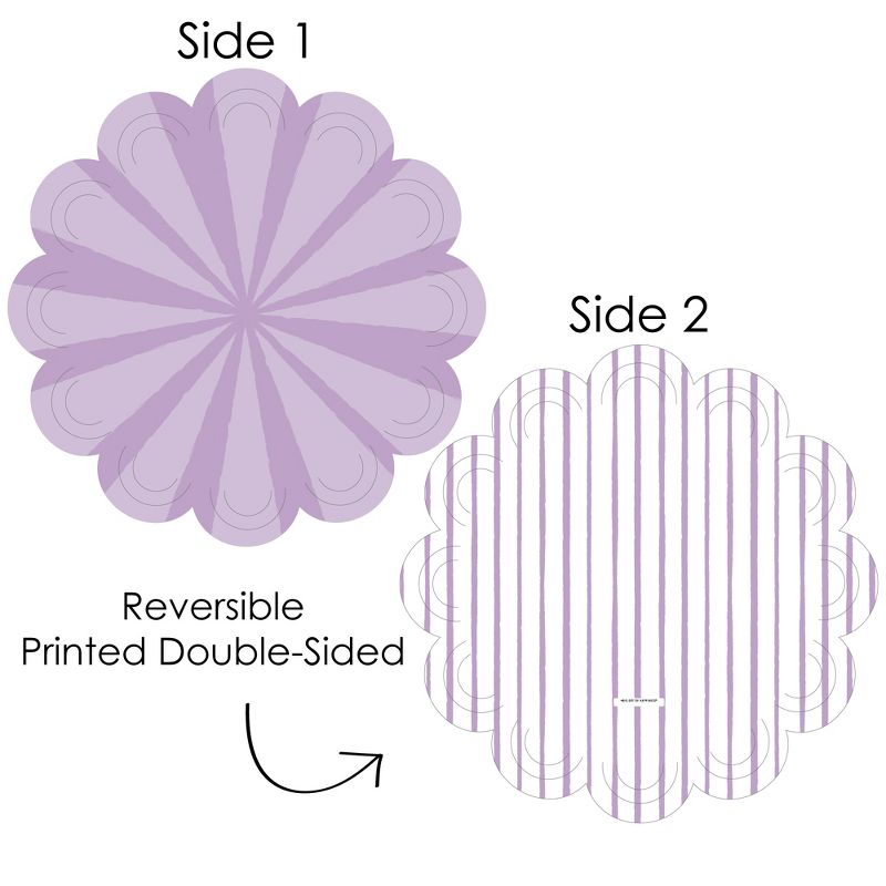 Big Dot of Happiness Purple Stripes - Simple Party Round Table Decorations - Paper Chargers - Place Setting For 12, 3 of 9