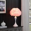 18.25" Soft Pink Feather Aquina Crisp Contour Glam Table Lamp White - Ore International - 4 of 4