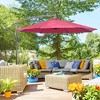 Outsunny 10' Cantilever Hanging Tilt Offset Patio Umbrella with UV & Water Fighting Material and Cross Base (Weight Not Included) - 2 of 4