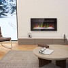 HOMCOM 36" Electric Fireplace Heater Recessed or Wall Mounted with Remote Control, 8H Timer, Adjustable Flame Color and Brightness, Log and Crystal - 2 of 4