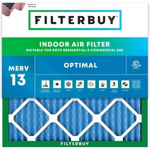Filterbuy 30x30x1 Air Filter (1-Pack), Pleated MERV 13 Health Defense Replacement HVAC AC Furnace Filters (Actual Size: 29.50 x 29.50 x 0.75) - 1 of 4