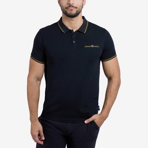 CULTURA Men's Short Sleeves 100% Cotton Polo With Jaquard Rib And Chest Rib Pocket - 1 of 4