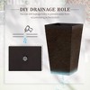 Maggift Tall Planters, With Drainage Hole, Outdoor or Indoor Planters for Porch, Front Door, Entrance, Patio and Deck, 3 Pack Brown, 14.25"*14.25"*24" - 2 of 4