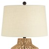 360 Lighting San Marcos 27" Tall Modern Coastal Table Lamps Set of 2 Natural Wicker Metal Oatmeal Shade Living Room Bedroom Bedside Nightstand House - 4 of 4