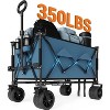 Heavy Duty Folding Wagon Cart, 350LB Capacity 10 Cu Ft All-Terrain Wheels for Beach Grocery Shopping Camping Garden, Collapsible Utility Cart,Black - 2 of 4