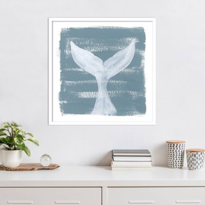 Amanti Art Soft Sea Whale Tail by Yvette St. Amant Wood Framed Wall Art Print - 1 of 4