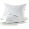 FONTOI 2 Pack Neck Support Pillows, All-Season Comfort for Queen Size, Perfect for Home, Hotel, Bed, White, 18.9"*5.9"*29.5" - 3 of 4