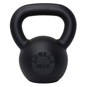 Naysaye Kettlebell 30LB Solid Cast Iron for Strength Training and Muscle Building Flat Bottom for Home Gym, Black, 12"*8"*7" - 1 of 4