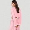 Anna-Kaci Lounge Women's Cropped Button-Up Long Sleeve Pajama Set with Contrast Trim and Wide Leg Pants - 2 of 4