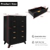 Jojoka Fluted 5 Drawers Dresser, Modern Chest of Drawers with Anti-Tipping Device for Bedroom - 3 of 4