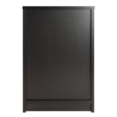 Black Transitional 2-Drawer Rectangular Nightstand