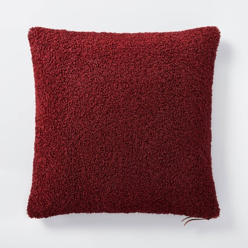 Burgundy fluffy online pillows