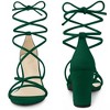 Perphy Women's Faux Suede Open Toe Lace Up Strappy Chunky Heel Sandals - 3 of 4