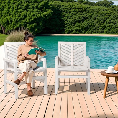 Etelifrank Set of 2 Modern  Outdoor Chairs - Patio Furniture for Garden or Poolside