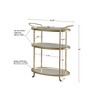 Madison Park Lauren Bar Cart Antique Gold: 3-Tier, Tempered Glass & Mirror Shelves, Metal Frame - 4 of 4