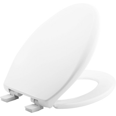 Affinity Soft Close Elongated Plastic Toilet Seat with Easy Cleaning and Never Loosens White - Mayfair by Bemis