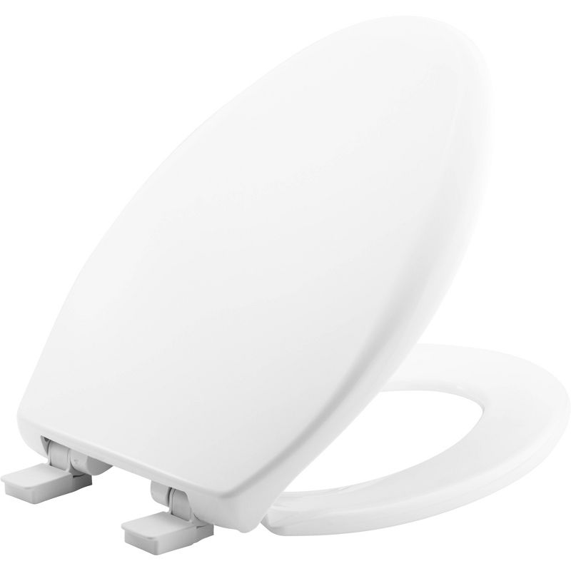 Affinity Soft Close Elongated Plastic Toilet Seat with Easy Cleaning and Never Loosens White - Mayfair by Bemis, 1 of 12