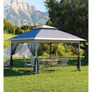 Gazebo Tent 13x13 Pop Up Instant Canopy Tent with 4 Sand Bags & Mosquito Netting for Backyard Garden Patio, Height Adjustable - 1 of 4