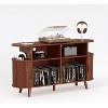 55'' Fluted Mid Century Modern Turntable Cabinet with Vinyl Storage, Large Round Record Player Stand with Display Shelf, for Living Room - 2 of 4
