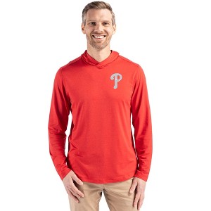 Philadelphia Phillies Cutter & Buck Coastline Epic Comfort Recycled Mens Hooded Shirt - 1 of 1