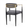 SKRAN Set of 2 Dining Chair, Upholstered Iron Chairs with Toothpick Frame and Curved Open Backrest for Dining Room, Kitchen, Home - Charcoal - 4 of 4