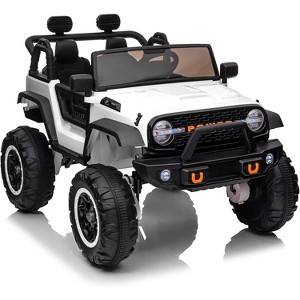 24V 2-Seater Kids Ride-On Truck with Remote Control, 180W Motor, 7Ah Battery, LED Lights, Music, Spring Suspension, USB Port & Shovel - 1 of 4