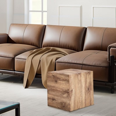 Square Wood Coffee Table Block Table Of Cube Square End Table MDF+Sticker Material Cube Side Coffee Table-Cuddlewood