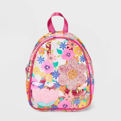 Toddler Girls' Transparent Floral Print Backpack - Cat & Jack™ Pink