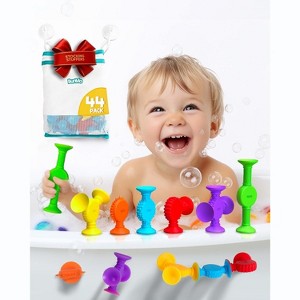 10-Pack Suction Bath Building Toys, Textured Sensory Set for Fine Motor Skill Development - 1 of 4