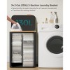 SONGMICS Laundry Hamper with Lid 3-Section Large Laundry Basket Removable Mesh Liner Bamboo Handles Collapsible - 3 of 4