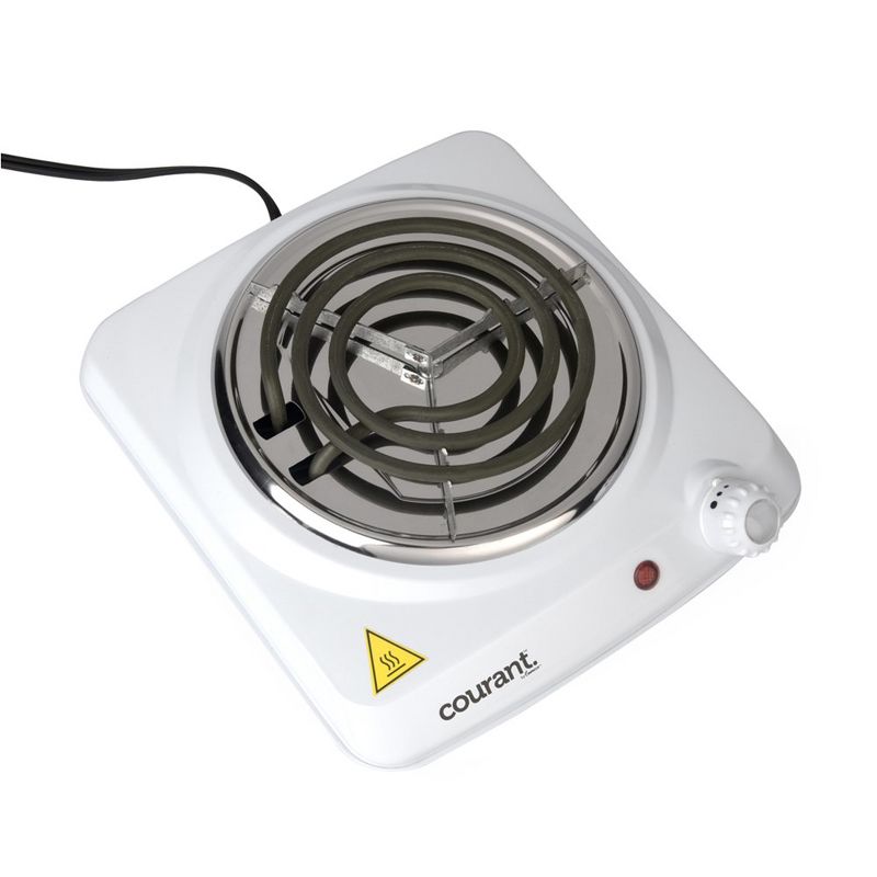 Courant 1000 Watts Electric Single Burner, White, 1 of 7