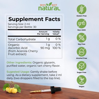 Why Not Natural Organic Liquid Vitamin C Drops Supplement