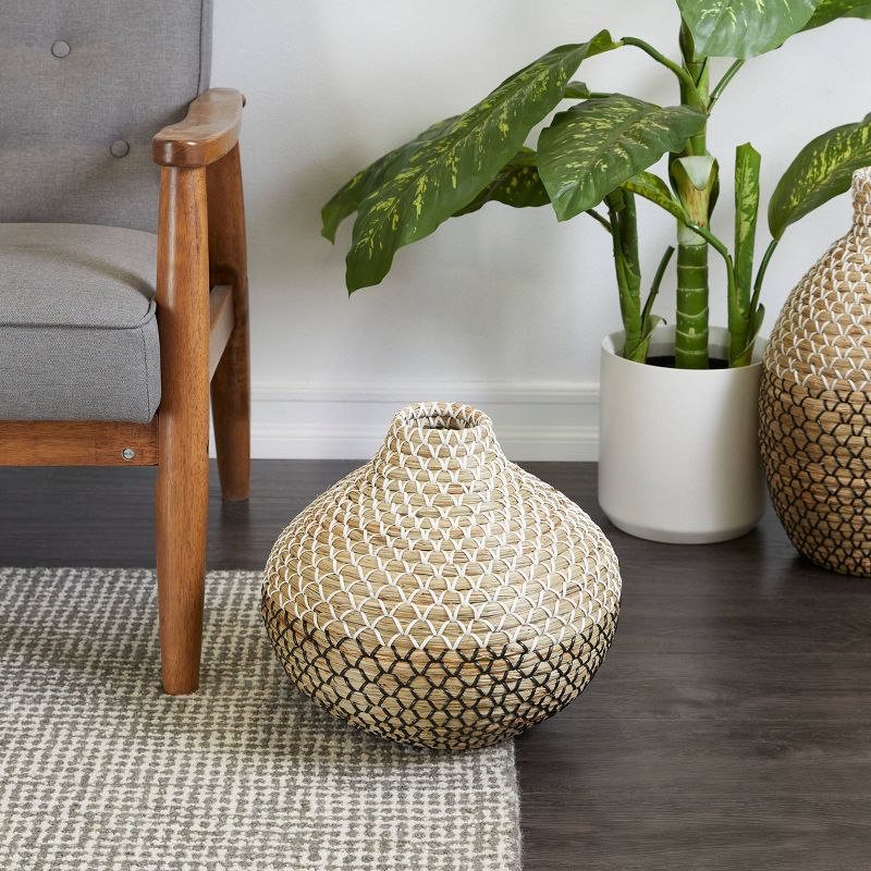 13&#39;&#39; x 14&#39;&#39; Seagrass Woven Vase Brown- Olivia &#38; May, 1 of 8