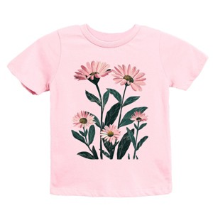 The Juniper Shop Pink Daisies Watercolor Youth Short Sleeve Tee - XL - Pink - 1 of 4