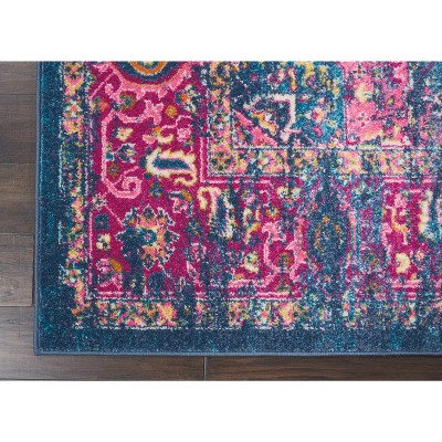 Elysian Blue Floral Synthetic Extra Large Area Rug